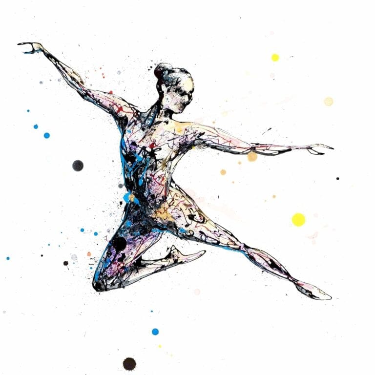 My Time - Embellished Dancer Print, 43x43cm with Mount Options